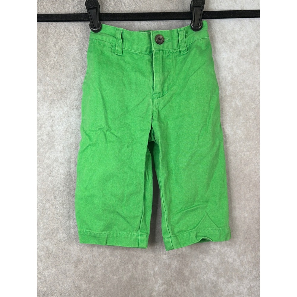 Ralph Lauren‎ Chino Pants Baby Boys 9M Green Cotton Straight Leg Pony Logo